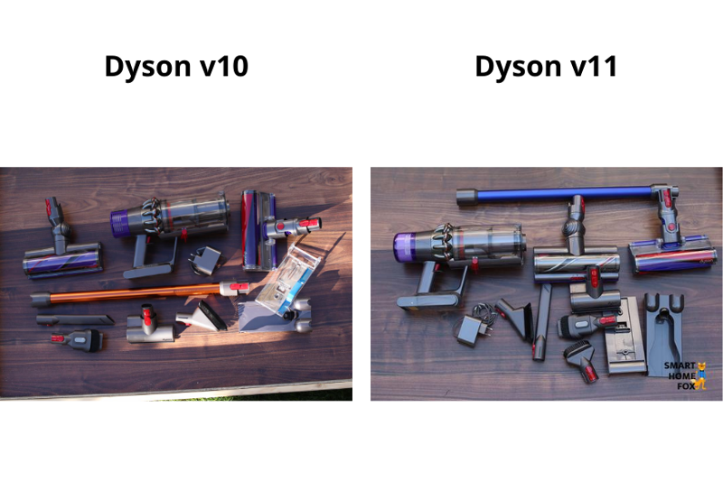 Dyson V10 and V11 accessories compared